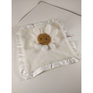 Apricot Lamb FLOWER DAISY Lovey Plush Satin Trim Baby Security Blanket White